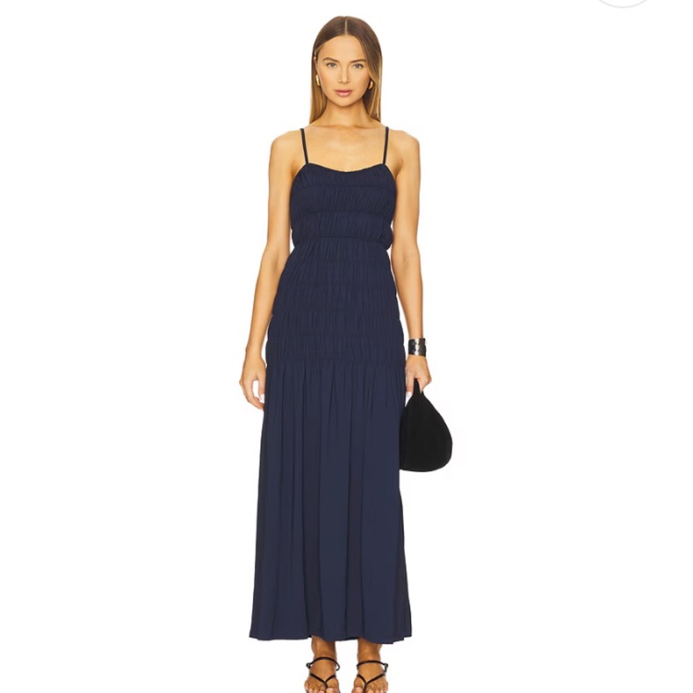 New: SNDYS x Revolve Ingrid Maxi Dress in Navy. Size Medium